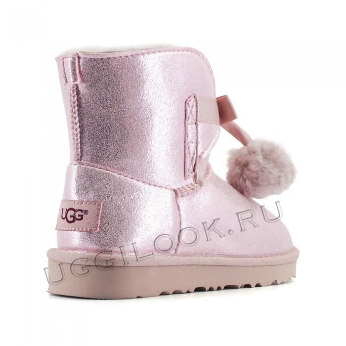 Gita Bow Boot for Kids Metallic Pink