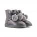 Gita Bow Boot for Kids Metallic Grey