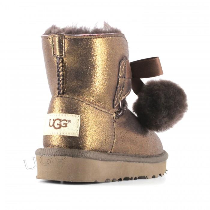 Gita Bow Boot for Kids Metallic Bronze