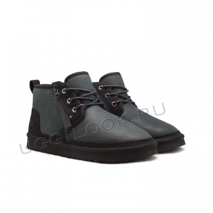 Neumel Zip Boot for Men Leather Black