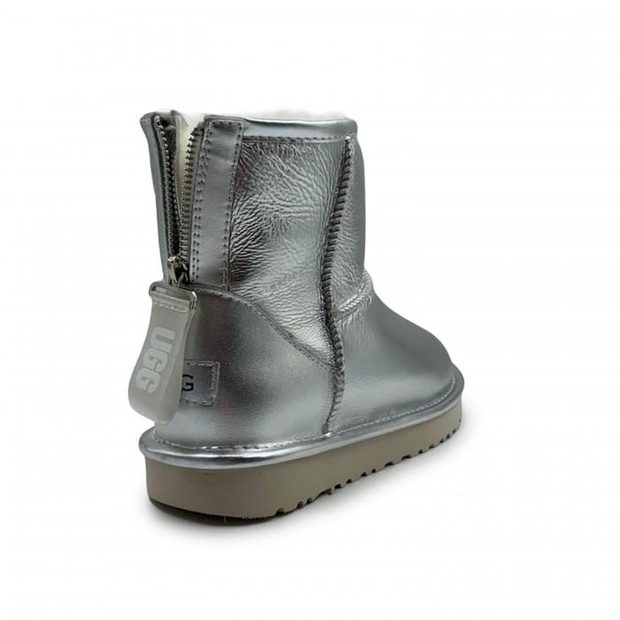 UGG Mini Logo Zip Shine Silver