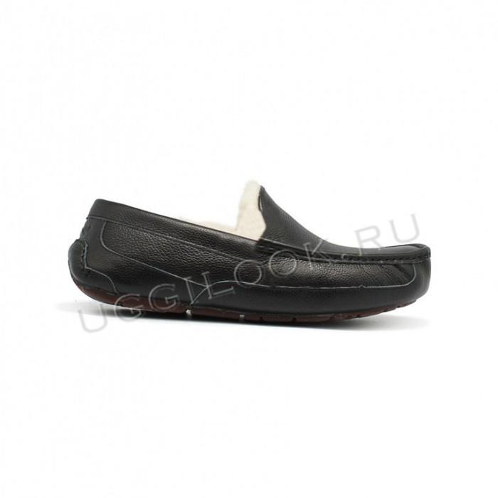 Ascot Slipper Leather Black