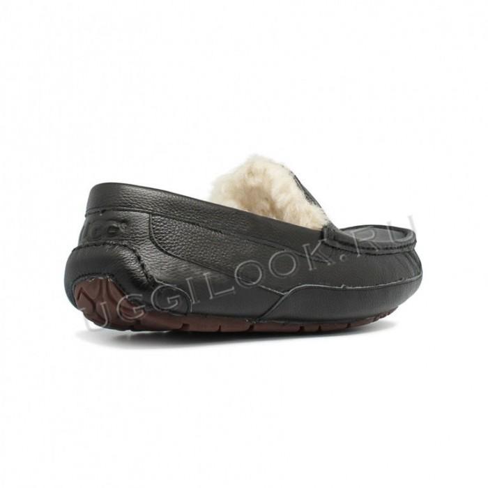 Ascot Slipper Leather Black