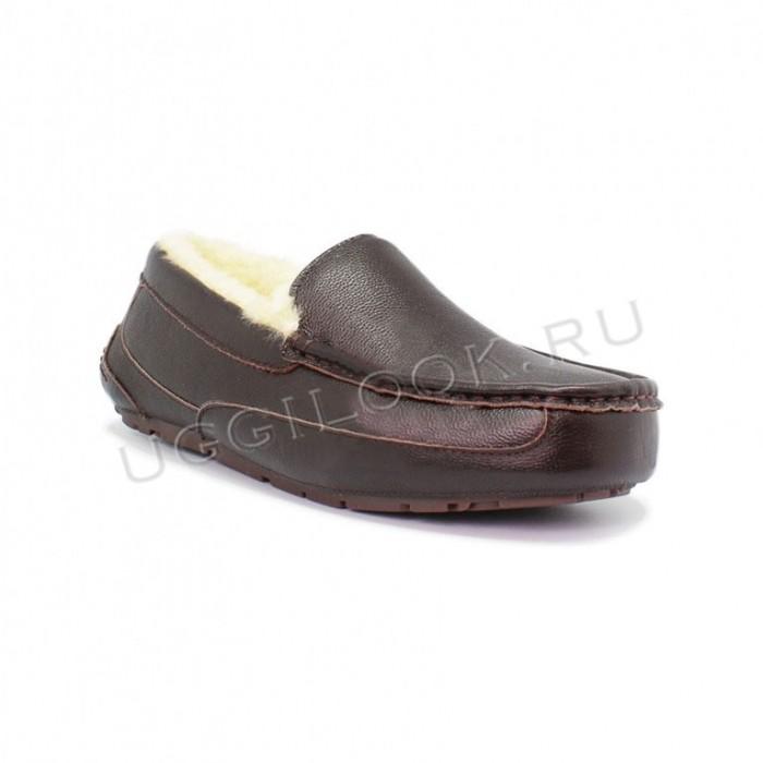 Ascot Slipper Leather Chocolate