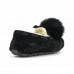 Dakota Pom Pom Slipper Black