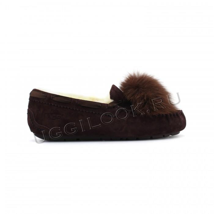 Dakota Pom Pom Slipper Chocolate