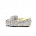 Dakota Pom Pom Slipper Light Grey