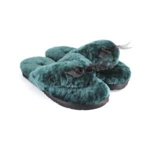 Меховые вьетнамки Fluff Flip Flop Emerald