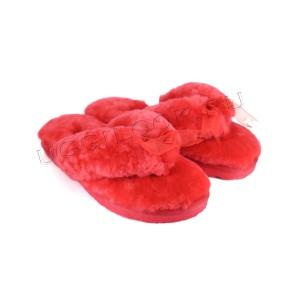 Меховые вьетнамки Fluff Flip Flop Red