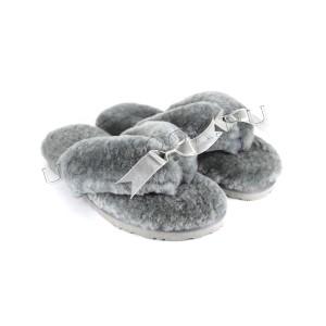 Меховые вьетнамки Fluff Flip Flop Grey