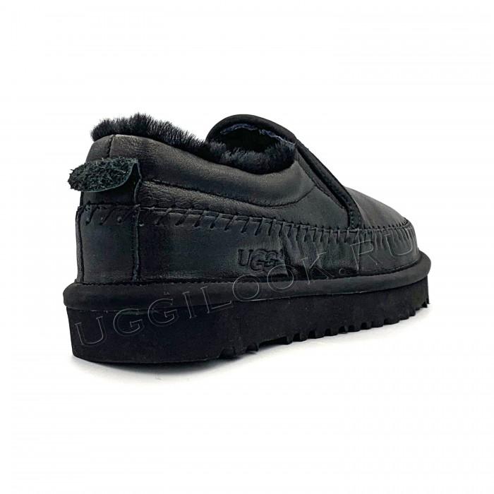 Slipper for Women Stitch Slip Leather Black